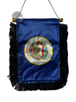 Minnesota Flag Hanging Banner - 4x6 Fringy Window Hanging Flag - Mini Flag Banner & Car Rearview Mirror Decor - Fringed & Double Sided - Hanging Flag with Suction Cup