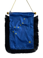 Alaska Flag Hanging Banner - 4x6 Fringy Window Hanging Flag - Mini Flag Banner & Car Rearview Mirror Decor - Fringed & Double Sided - Hanging Flag with Suction Cup