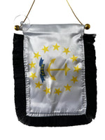 Rhode Island Flag Hanging Banner - 4x6 Fringy Window Hanging Flag - Mini Flag Banner & Car Rearview Mirror Decor - Fringed & Double Sided - Hanging Flag with Suction Cup