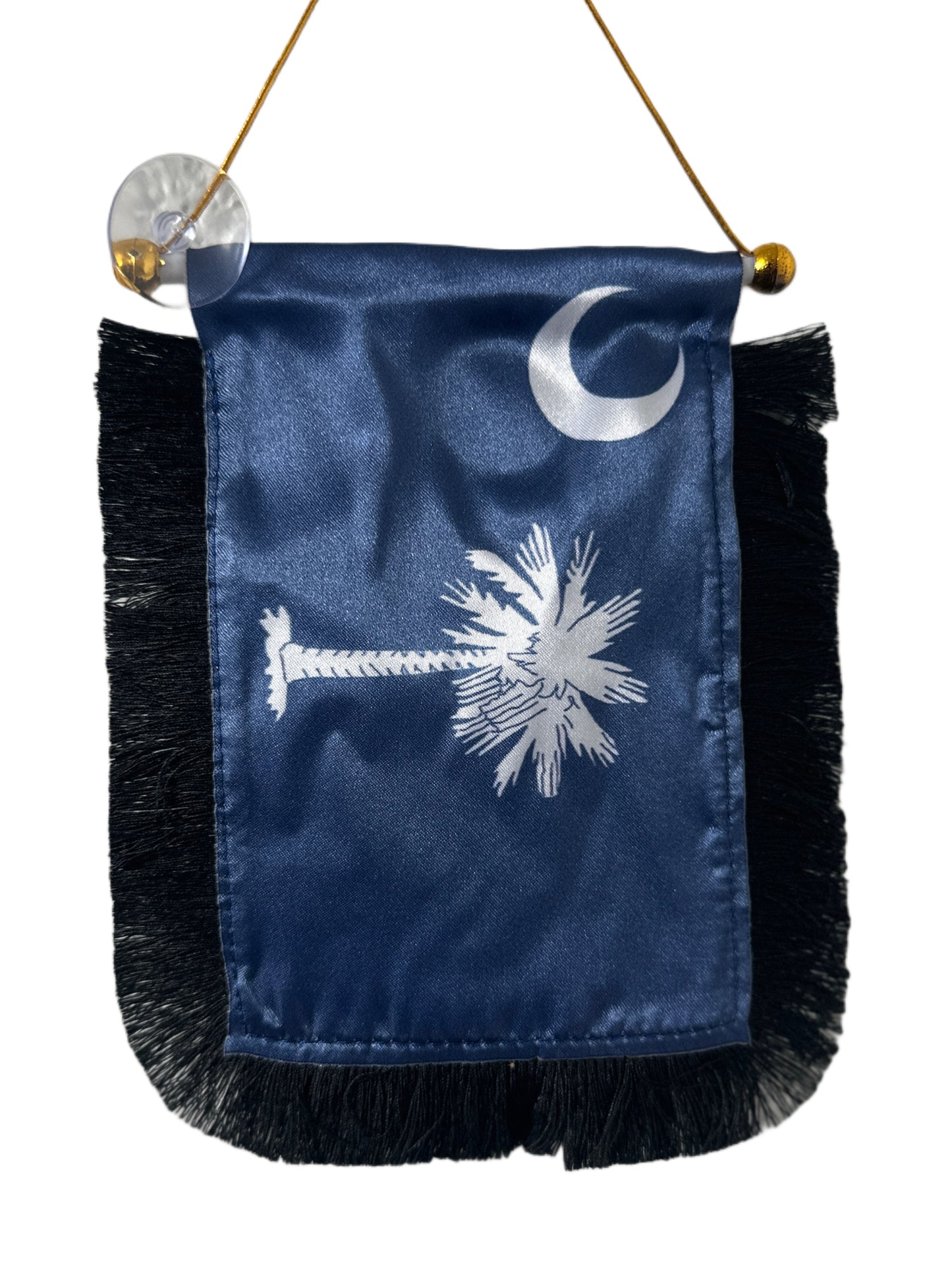 South Carolina Flag Hanging Banner - 4x6 Fringy Window Hanging Flag - Mini Flag Banner & Car Rearview Mirror Decor - Fringed & Double Sided - Hanging Flag with Suction Cup