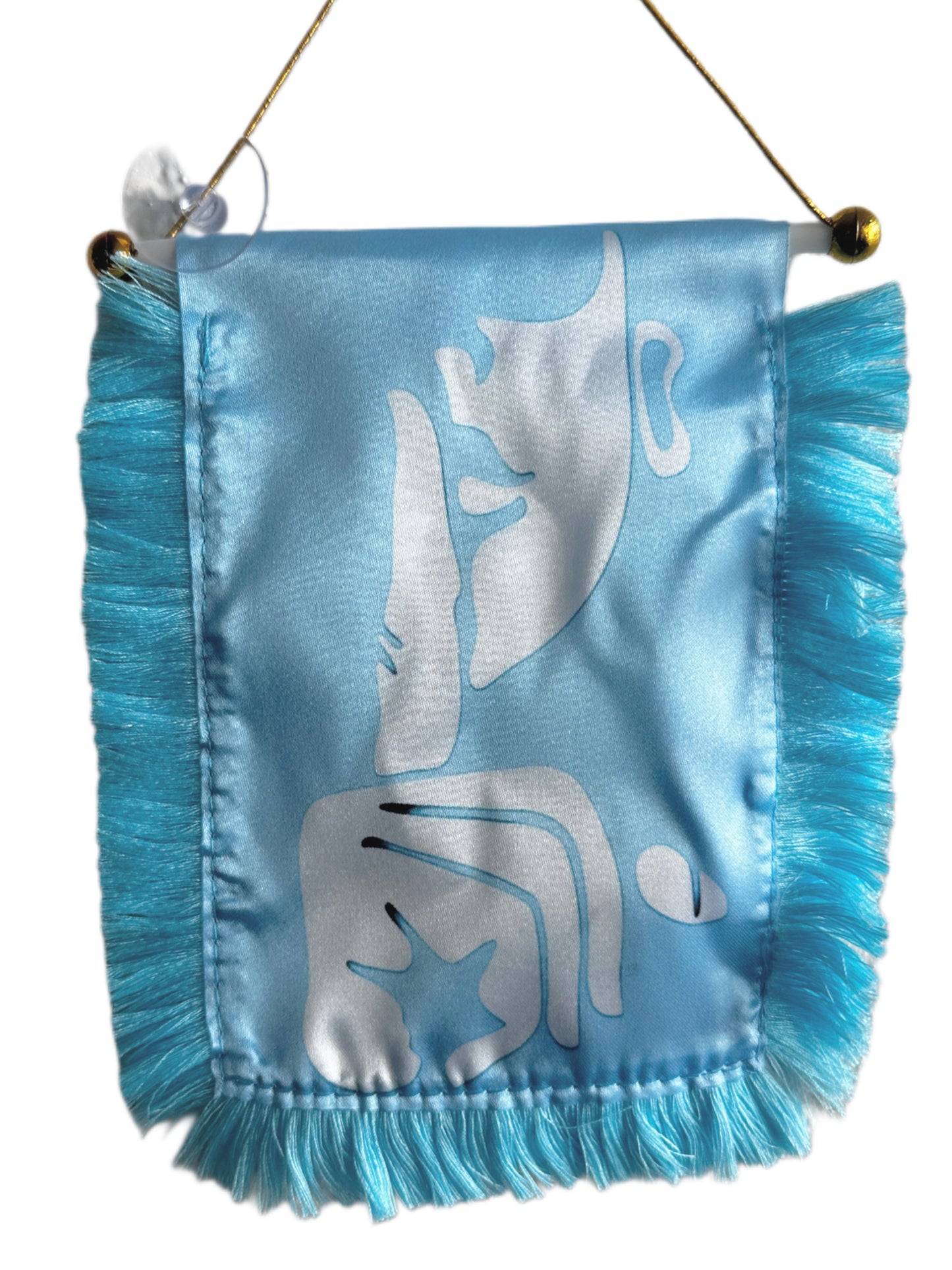 Be Quiet Hanging Banner - 4x6 Fringy Window Hanging Flag - Mini Flag Banner & Car Rearview Mirror Decor - Fringed & Double Sided - Hanging Flag with Suction Cup
