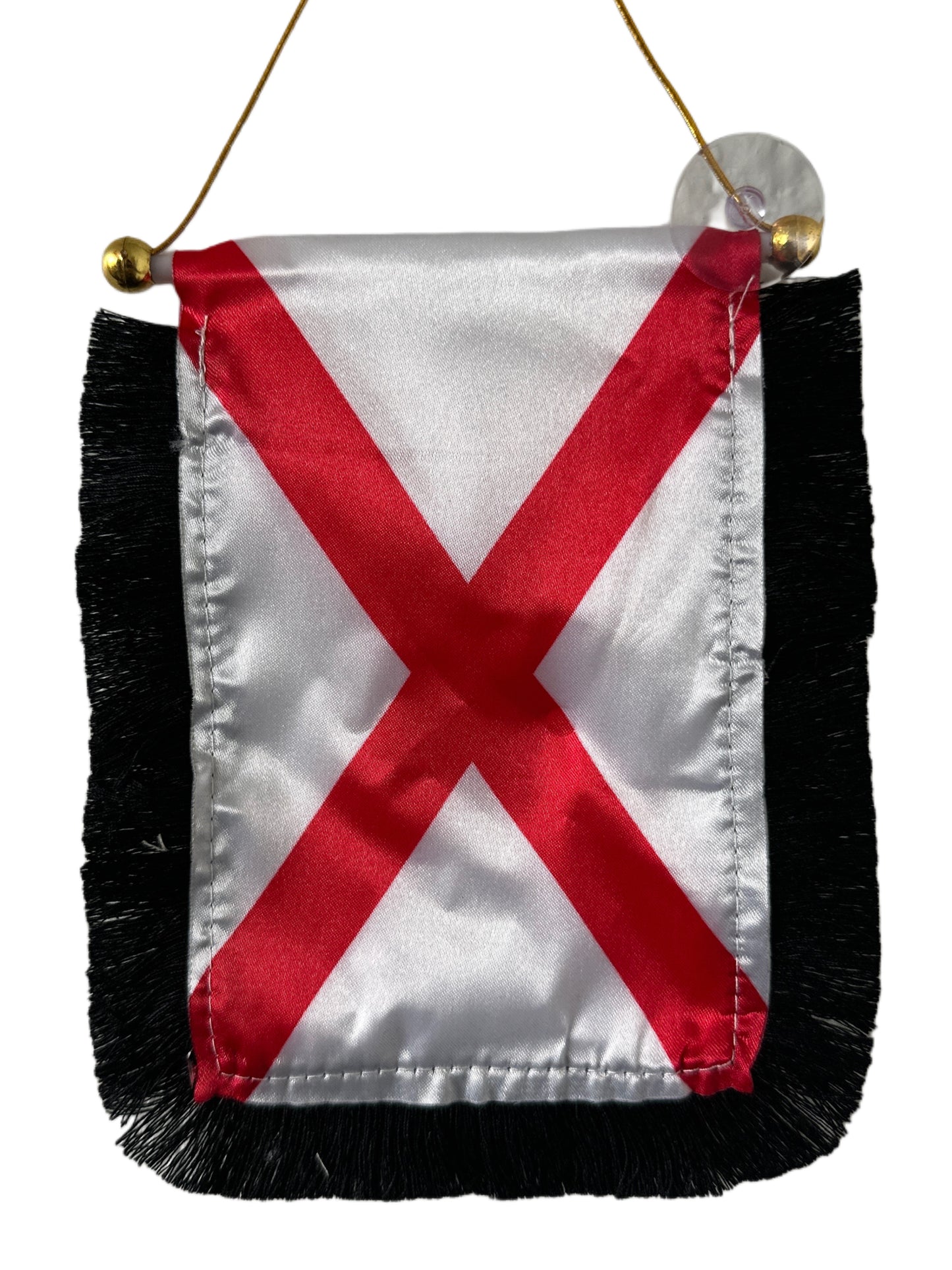 Alabama Flag Hanging Banner - 4x6 Fringy Window Hanging Flag - Mini Flag Banner & Car Rearview Mirror Decor - Fringed & Double Sided - Hanging Flag with Suction Cup