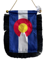 Colorado Flag Hanging Banner - 4x6 Fringy Window Hanging Flag - Mini Flag Banner & Car Rearview Mirror Decor - Fringed & Double Sided - Hanging Flag with Suction Cup