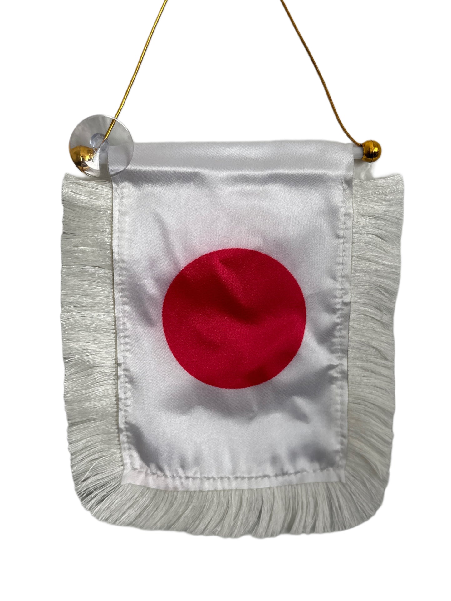 Japan Flag Banner - 4x6 Fringy Window Hanging Flag - Mini Flag Banner & Car Rearview Mirror Decor - Fringed & Double Sided - Hanging Flag with Suction Cup