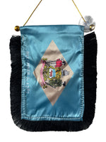 Delaware Flag Hanging Banner - 4x6 Fringy Window Hanging Flag - Mini Flag Banner & Car Rearview Mirror Decor - Fringed & Double Sided - Hanging Flag with Suction Cup