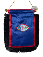 Guam Hanging Banner - 4x6 Fringy Window Hanging Flag - Mini Flag Banner & Car Rearview Mirror Decor - Fringed & Double Sided - Hanging Flag with Suction Cup