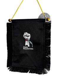 Palestine Awareness Hanging Banner - 4x6 Fringy Window Hanging Flag - Mini Flag Banner & Car Rearview Mirror Decor - Fringed & Double Sided - Hanging Flag with Suction Cup