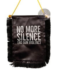 Stop Gun Violence Hanging Banner - 4x6 Fringy Window Hanging Flag - Mini Flag Banner & Car Rearview Mirror Decor - Fringed & Double Sided - Hanging Flag with Suction Cup