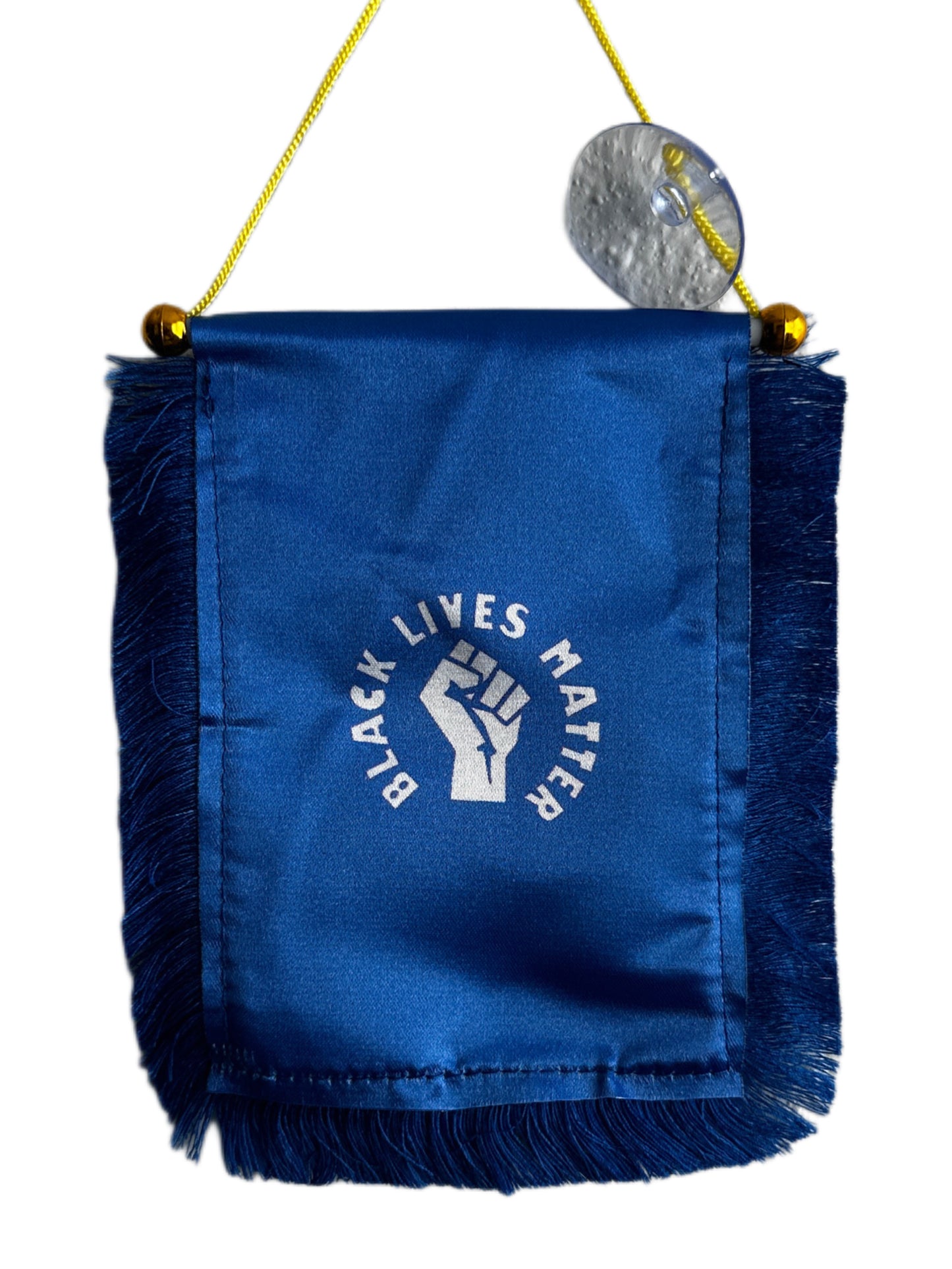 Black Lives Matter Hanging Banner - 4x6 Fringy Window Hanging Flag - Mini Flag Banner & Car Rearview Mirror Decor - Fringed & Double Sided - Hanging Flag with Suction Cup